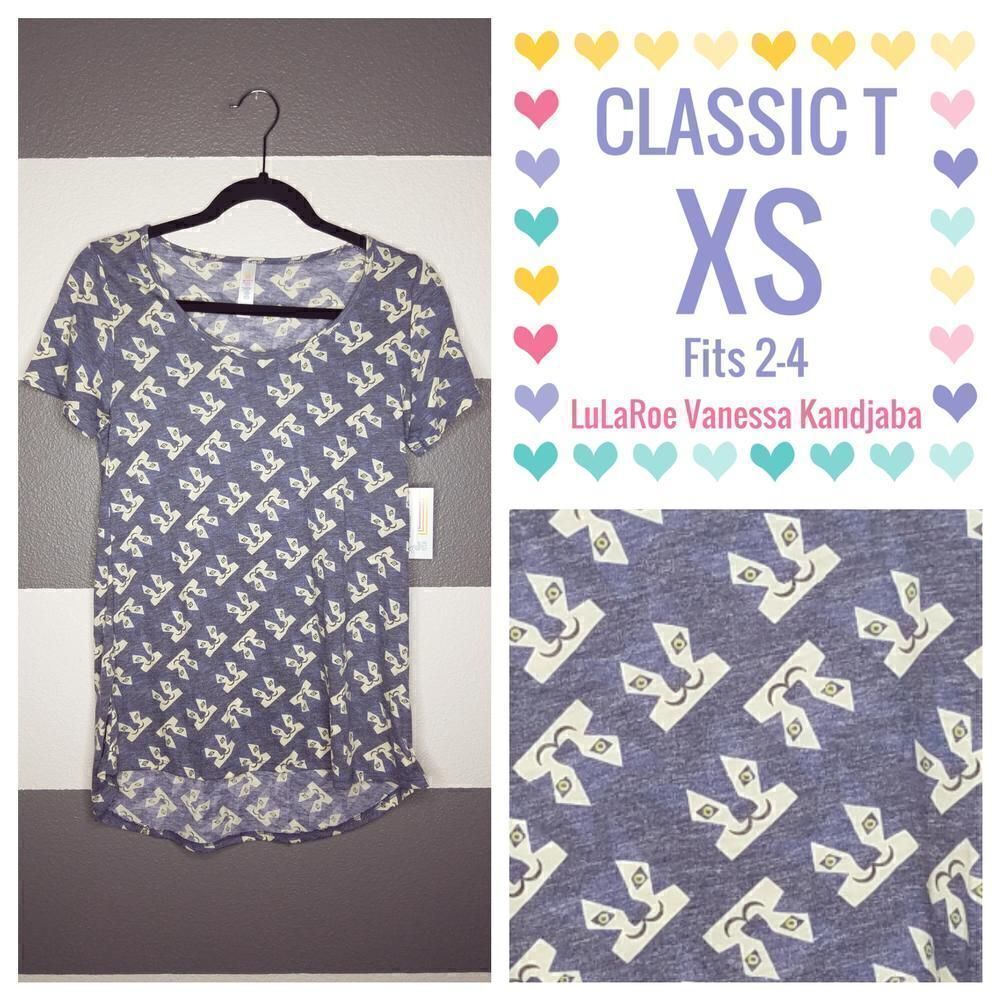 LuLaRoe Classic Tee XS Wolf Animal Face NEW